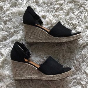 Black wedge espadrilles